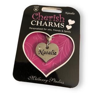 Cherish Charms NATALIE Name Bracelet Charm NEW NWT‎ Silvertone Silver Tone